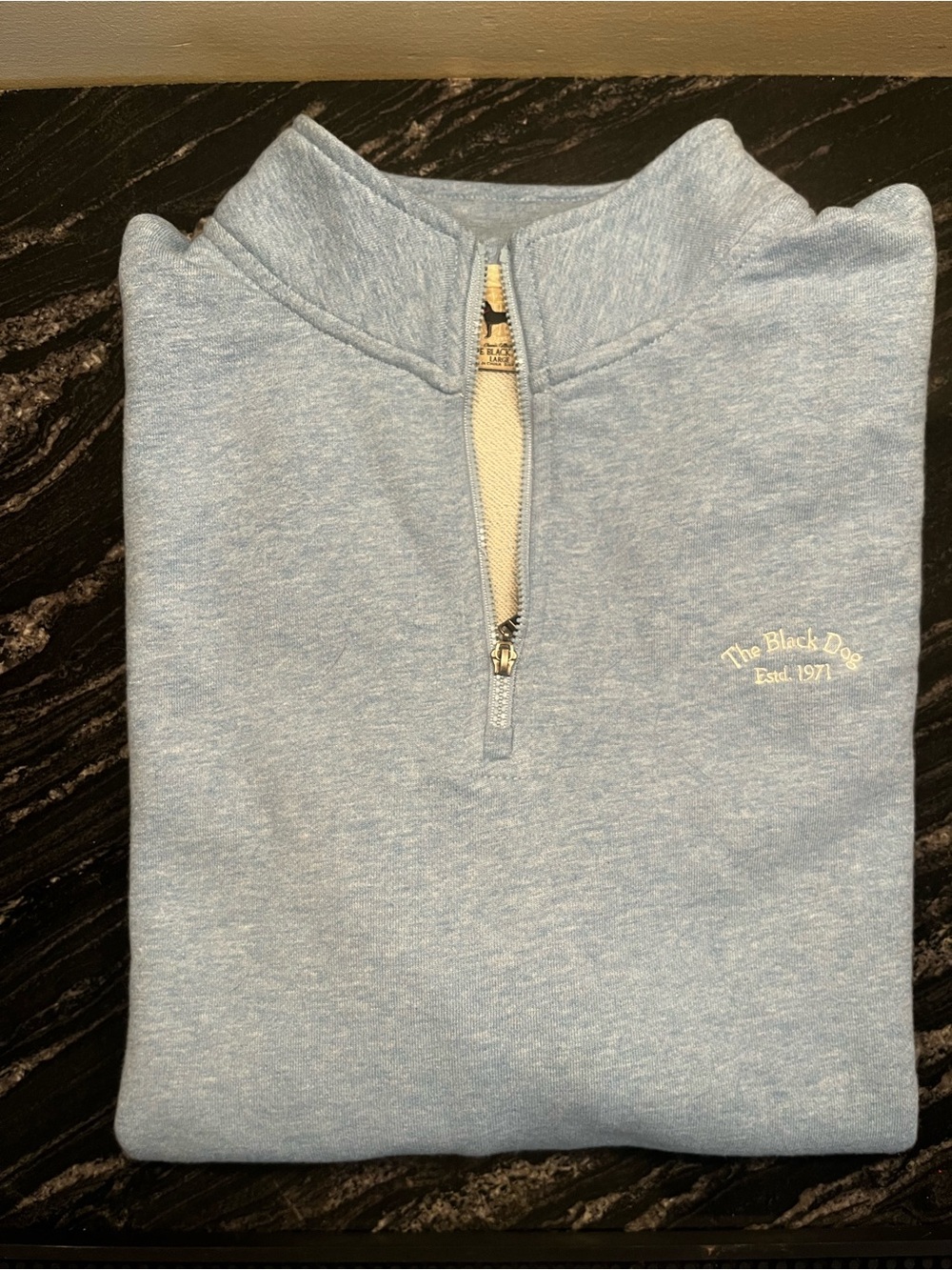 The Black Dog Ladies Light Blue Quarter-Zip Pullover